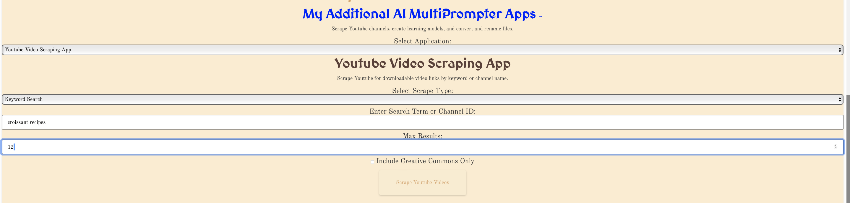 YouTube Video Scraper - Step 2